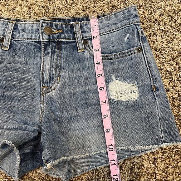 GAP Sexy Boyfriend Short Denim Cutoff Shorts Distressed Size 0/25 Indigo Blue - Picture 12 of 13